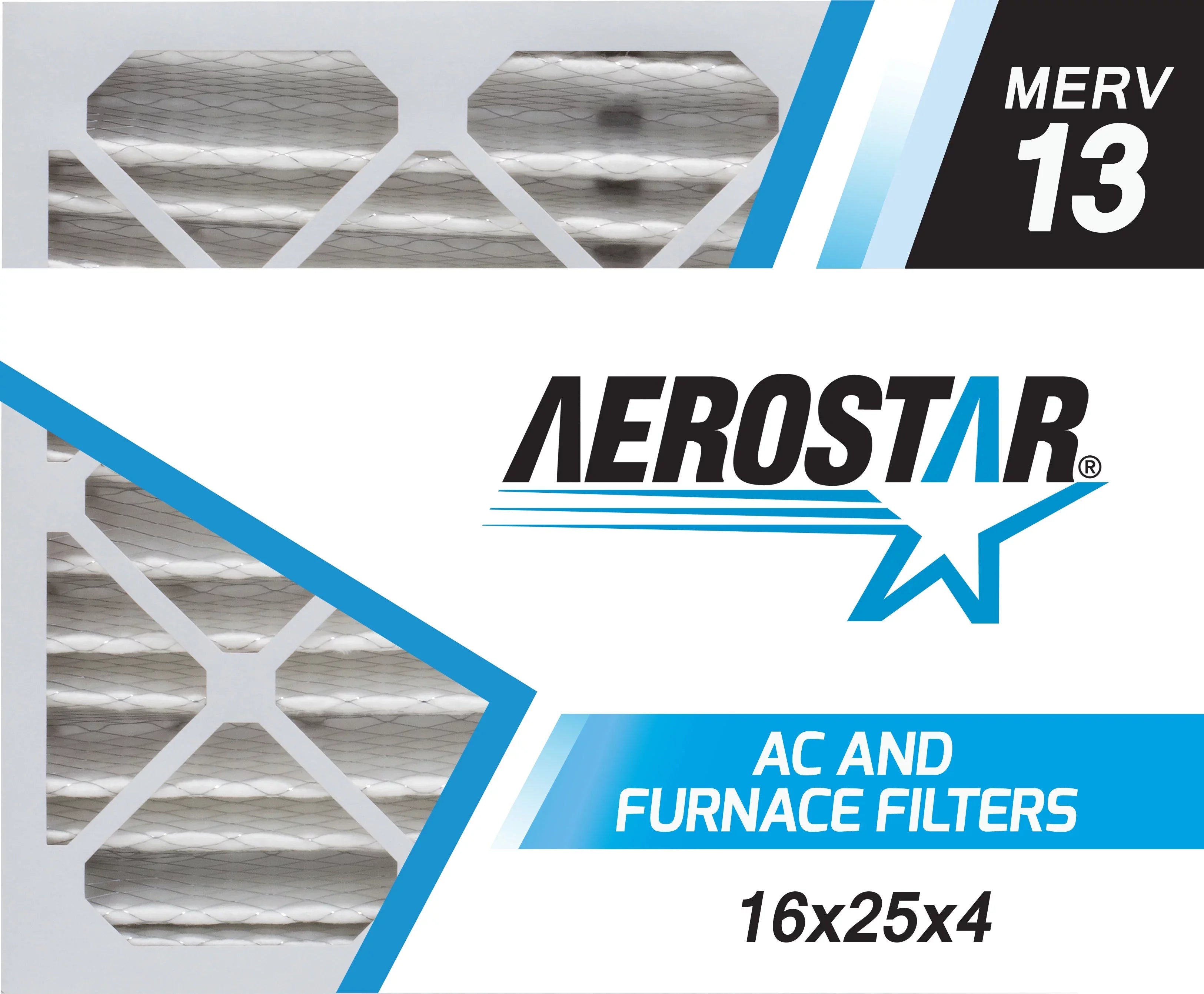 Box 25 of Filter, 16 4, 13, 16x25x4 4 Air Aerostar x MERV x