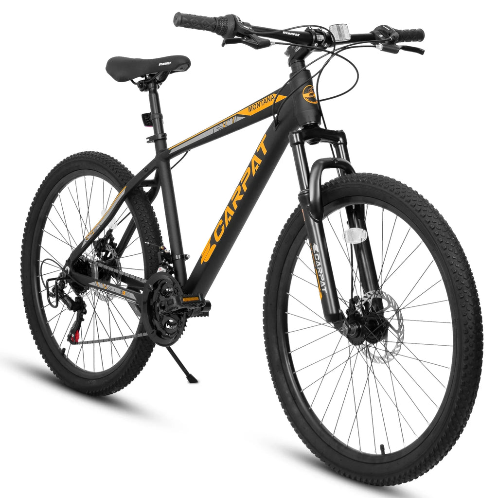 frame orange. inch bike absorbing aluminum 21-speed disc front adult mountain shock bike Ecarpat fork 26 brake, black