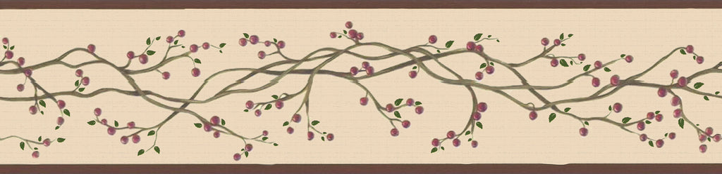 7 Deco on Peel Sepia Border Retro Red, Wallpaper Winterberries and Stick x ft 15 - Vine, in Dundee
