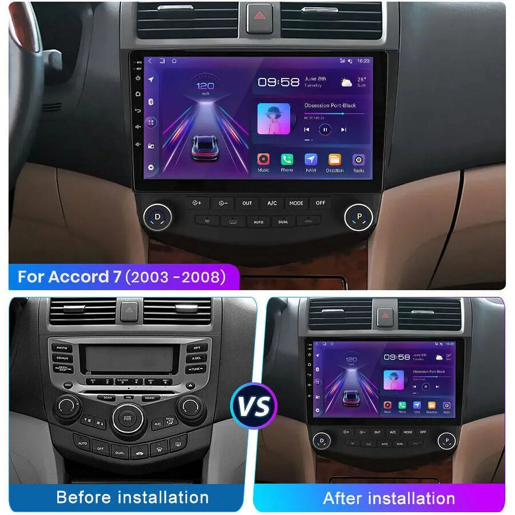 Android Hifi, Honda 13 Wireless for Stereo to AHD Bluetooth 2007 Apple Mirror Backup Link Camera Accord Touchscreen Radio 2003 10.1'' Car Wifi Android GPS Carplay 2+32G Auto