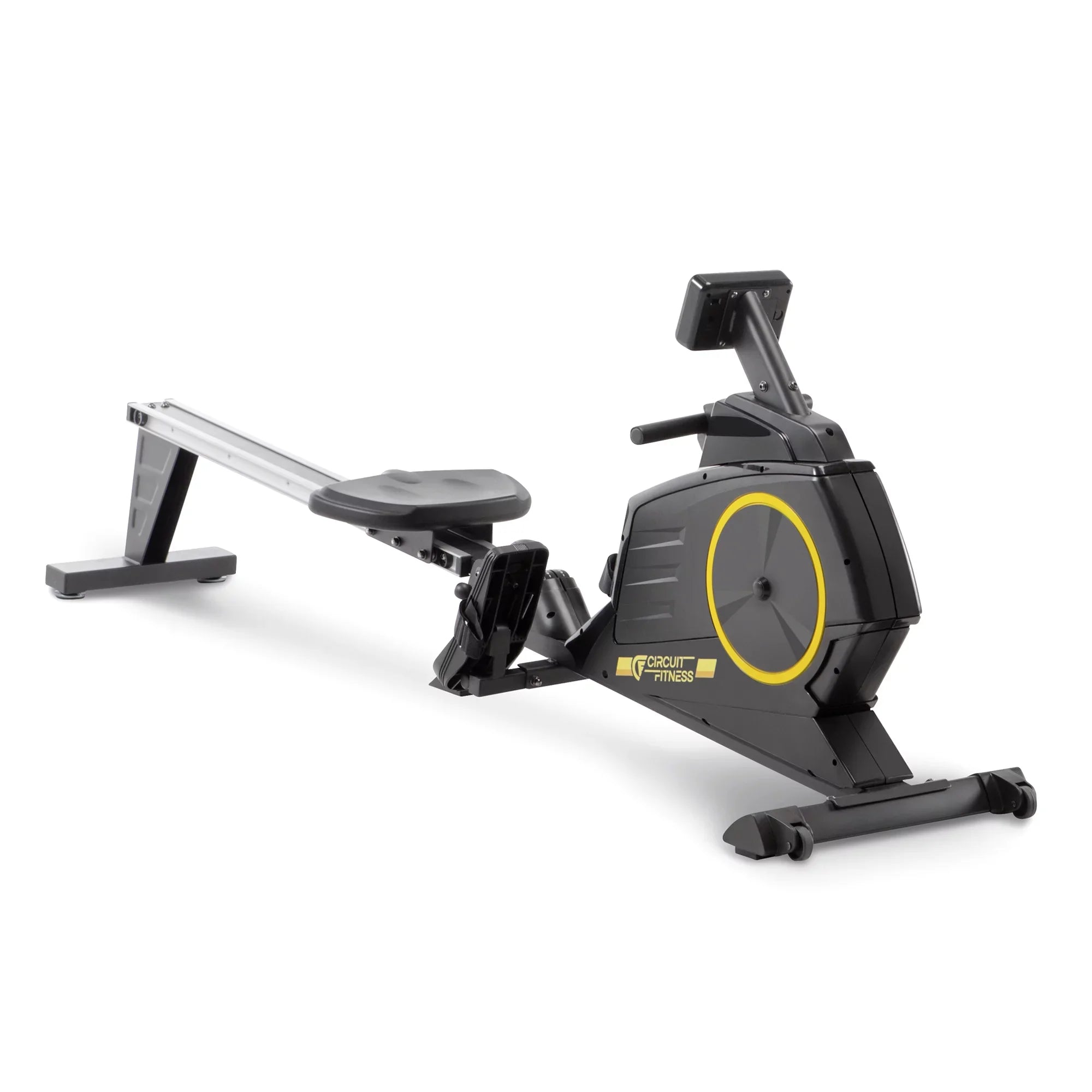 with Monitor 8 CIRCUIT Foldable Deluxe Wheels/LCD Machine AMZ-986RW Settings/Transport Magnetic Resistance Rowing FITNESS