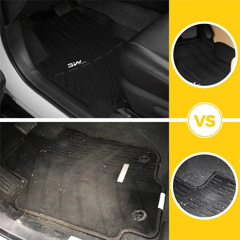 (2018-2023),TPE 2nd Fit for Floor Car Tiguan,1st & Custom Liners,Black All Weather Volkswagen 3W for Row Mats Liner Tiguan Floor Set Volkswagen Full