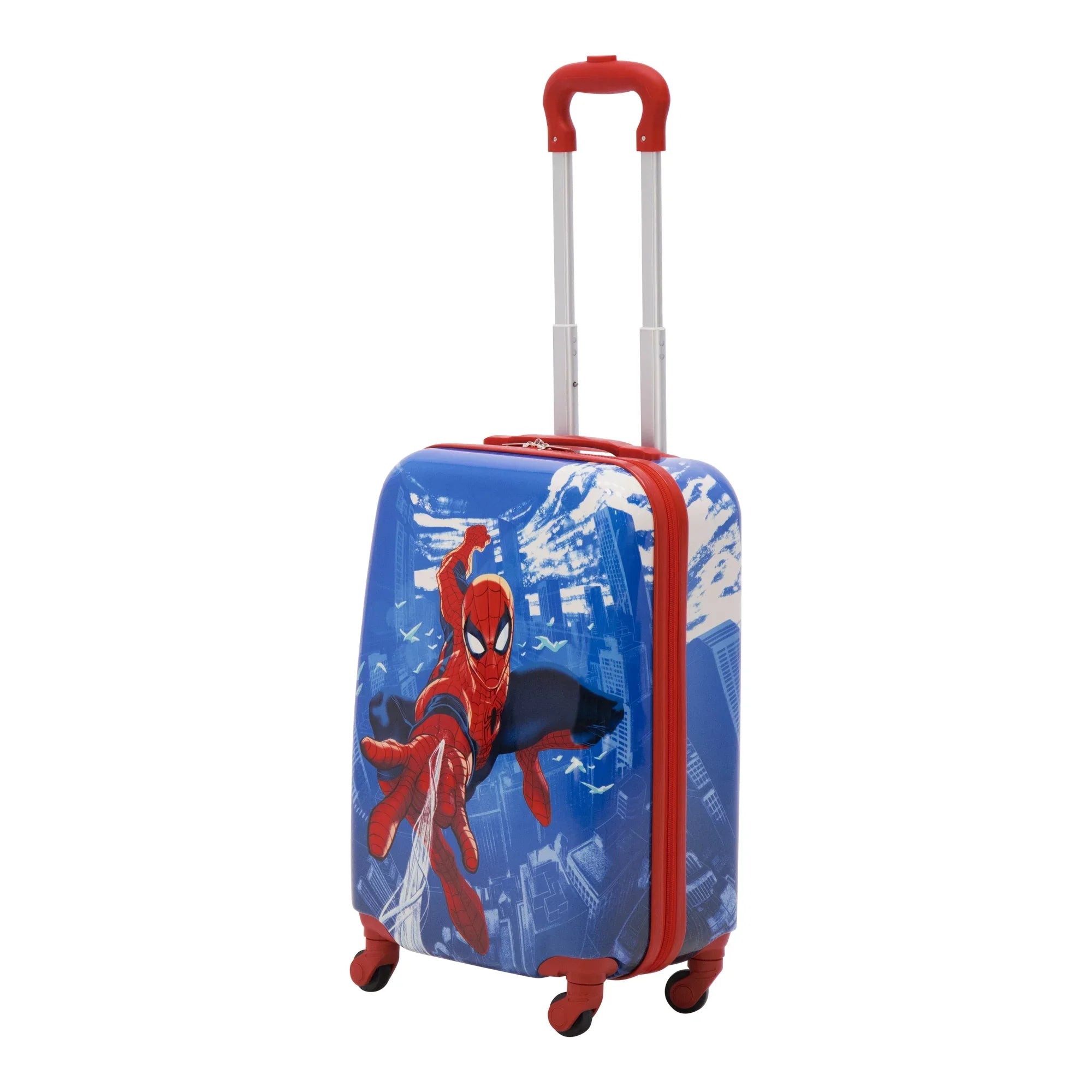 Marvel 21 Luggage, Hardshell On with Kids Inch Spider-Man Carry Suitcase Wheels, Blue Rolling