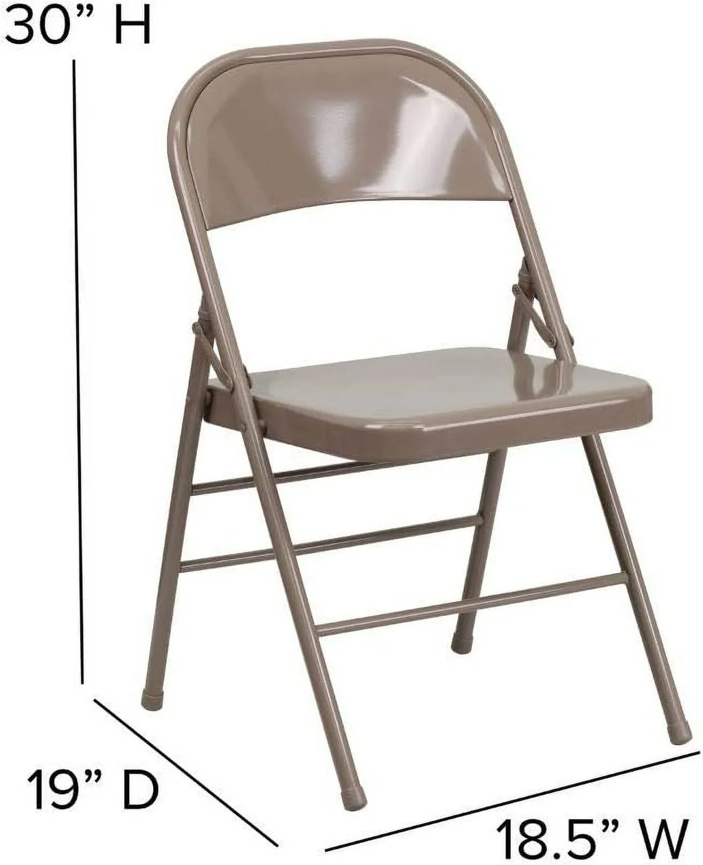 Triple Hinged Series HERCULES Chair & Folding Double Metal Pack Braced 2 Beige