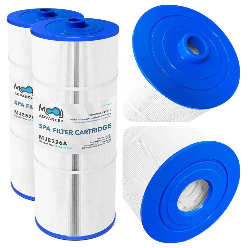 19" 1/2" Advanced Pool C-8326, PSD125-2000, 125 8 Magnum Sundance | Replaces Filbur | FT 120, Double End | SQ & Reusable Washable 6540-488, Filter Spas 2-PACK Unicel MOAJ XLS-831 SU125, x FC-2780,