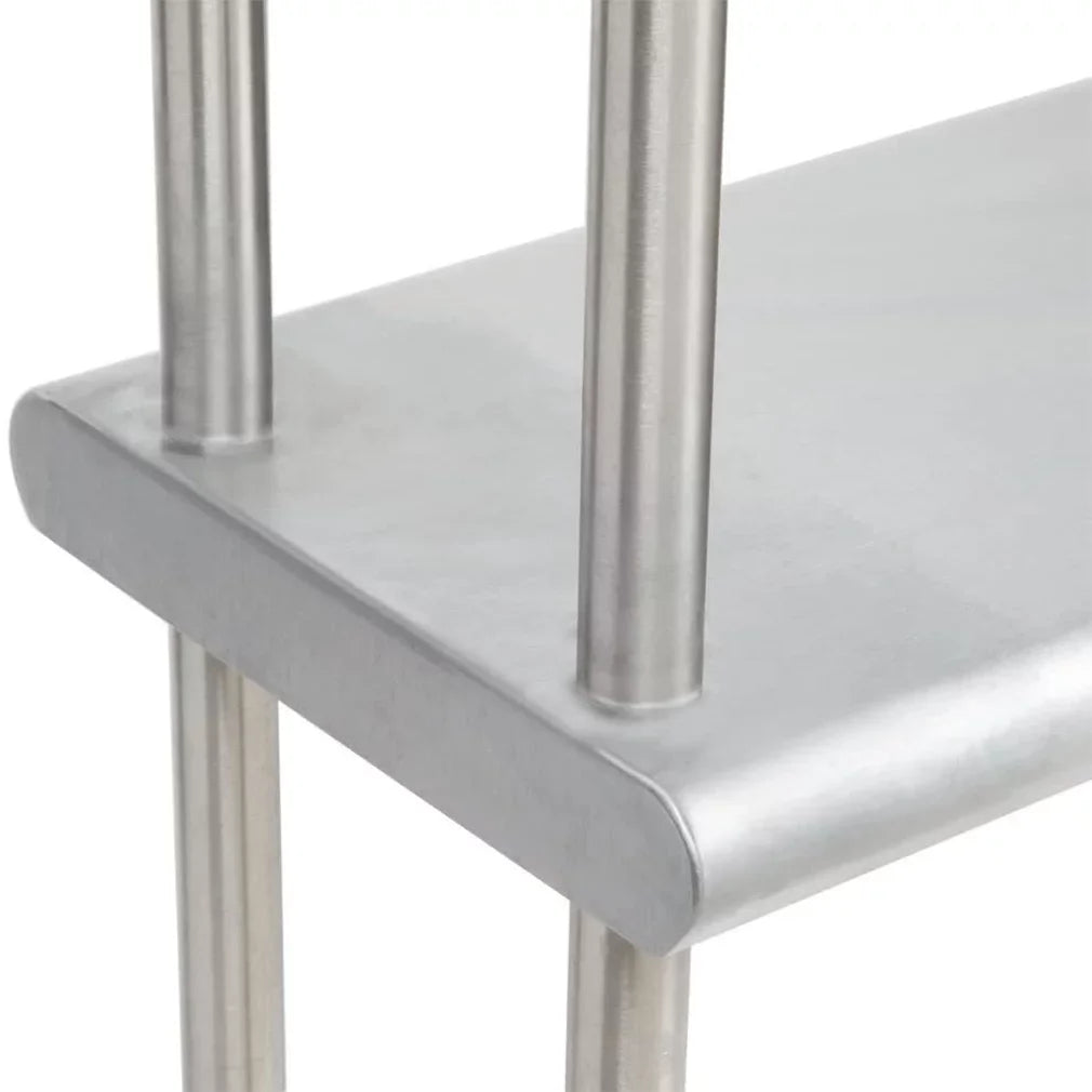 With Double Tier Table Metal Stainless Shelves Prep Kitchen | & 14" | Work Combo Wide 60" 12" Shelving Steel Overshelf Table Two x