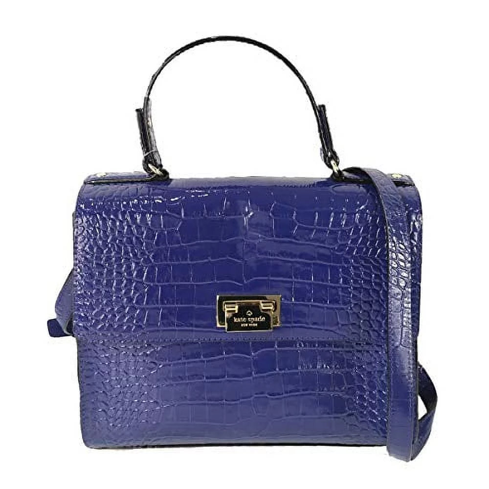 Blue York Kate Doris Knightsbridge Croco New Satchel, Asilah Spade Leather