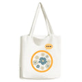Bag Canvas Chrysanthemum Flower Expression Tote Blue Shoulder Sack