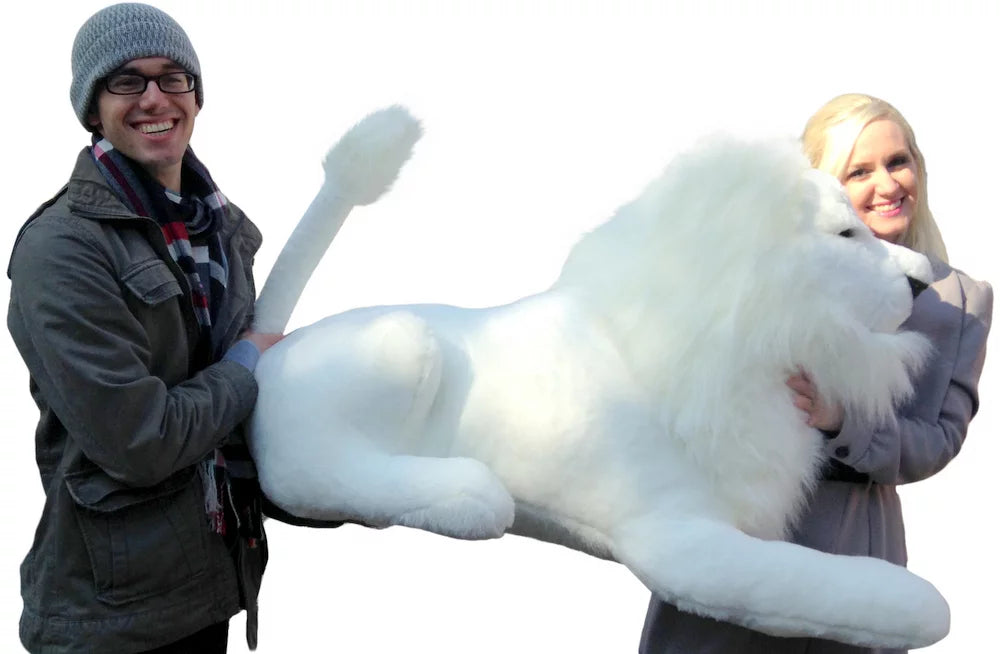 American in WHITE Stuffed the Inches Giant Made Lion USA America Soft Made 48