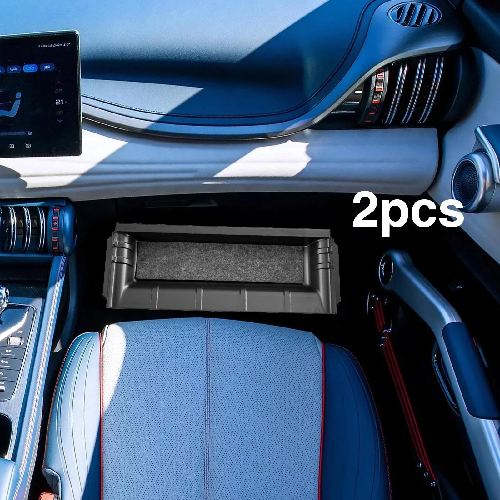 Storage under Seat Accessories Hidden Box Tray Car Interior Decoration 2Pieces Hidden