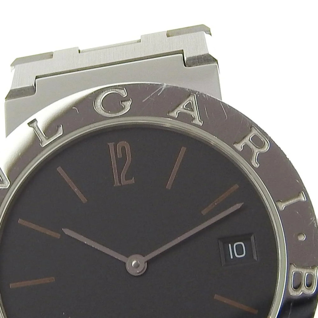 Dial Quartz Men's Display BB33SS BVLGARI Pre-Owned Bvlgari Bulgari Stainless I220823033 Watch Steel Black Analog (Fair)