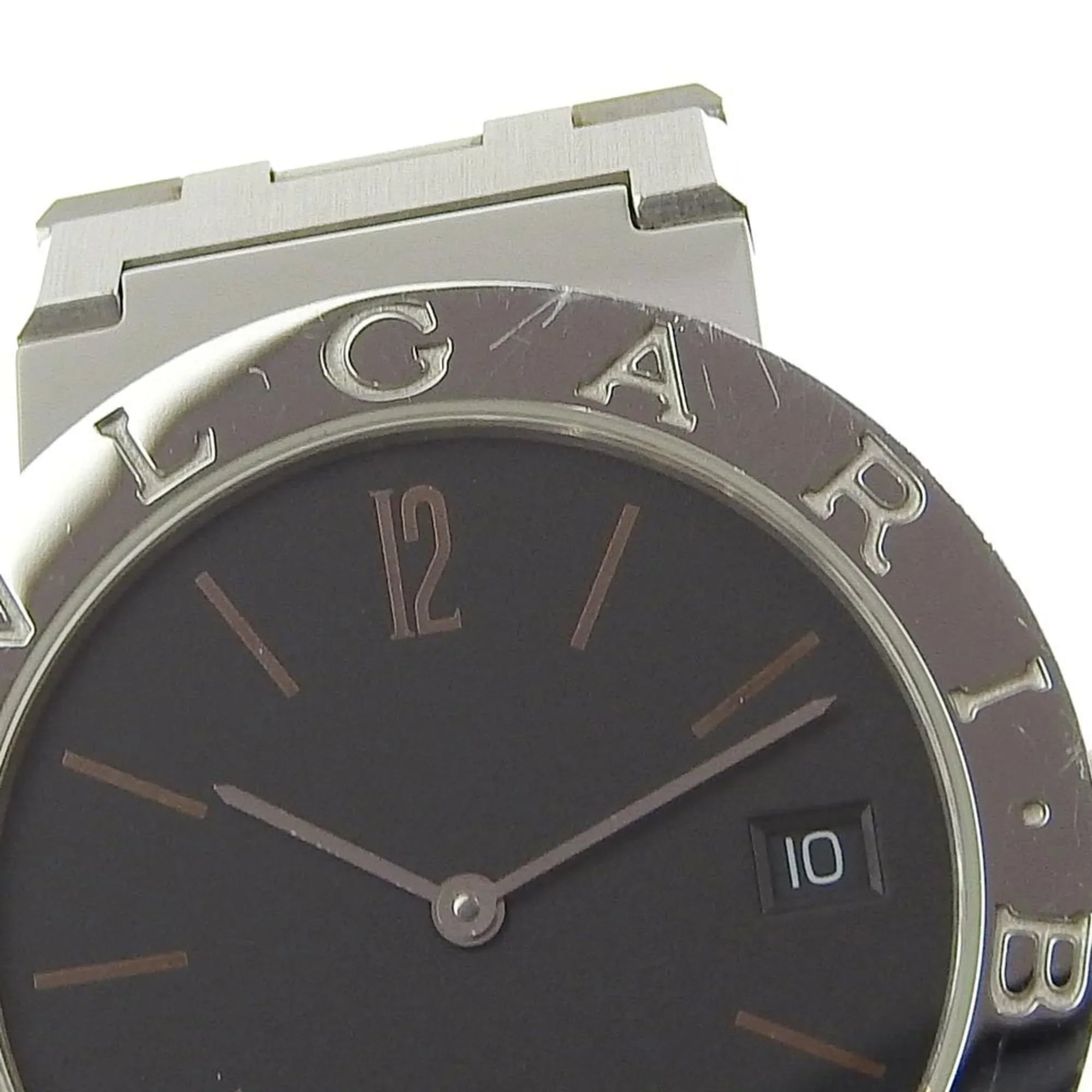 Dial Quartz Men's Display BB33SS BVLGARI Pre-Owned Bvlgari Bulgari Stainless I220823033 Watch Steel Black Analog (Fair)