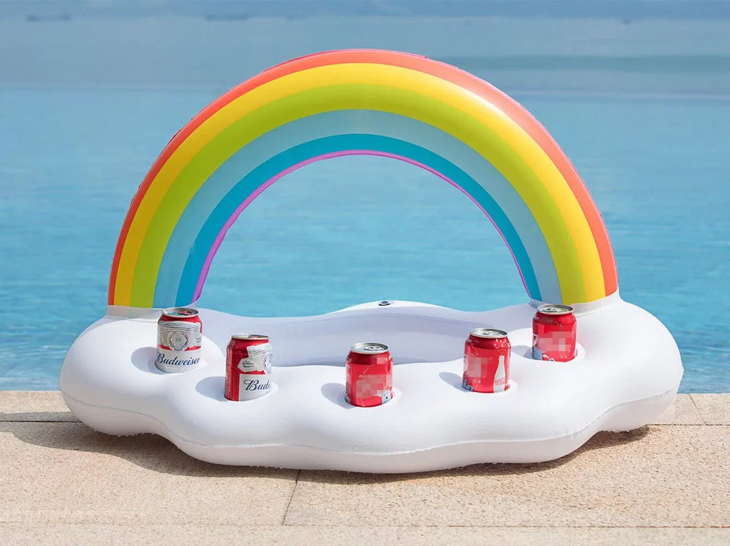 Bar Float Serving Pool Beverage Floating Cloud Drink Capacity Fruit Party Rainbow Salad Holder Large Drink Pool Float, lnflatable Cooler