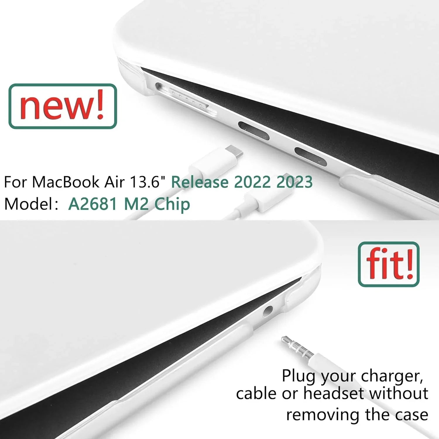 MacBook A2681, & with Case 2023 Air Hard Case Cover M2 inch DONGKE 13.6 Keyboard Compatible Shell 2022 with