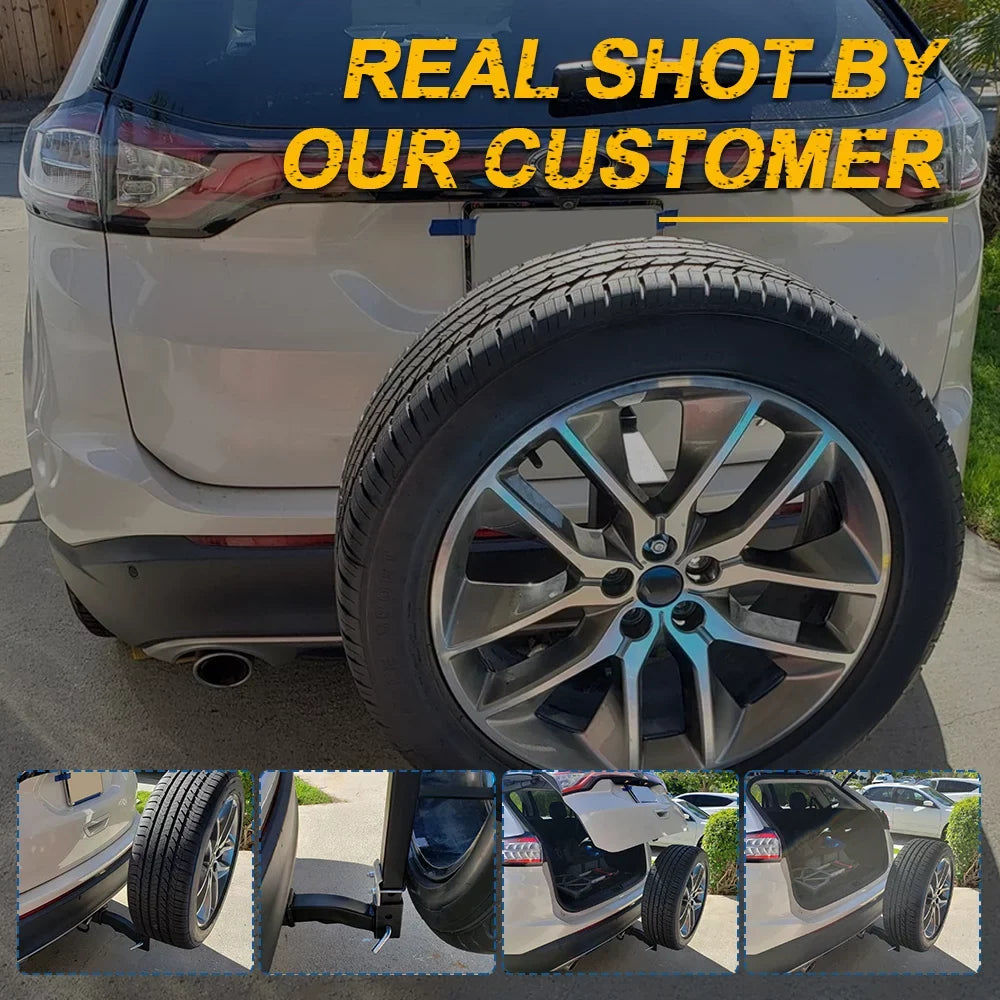 Mount Universal Hitch Trailer Tire Hitch All Spare Rack RV High Tire Carrier Receivers KOJEM Car 24" Truck Spare Fits Tire 2"