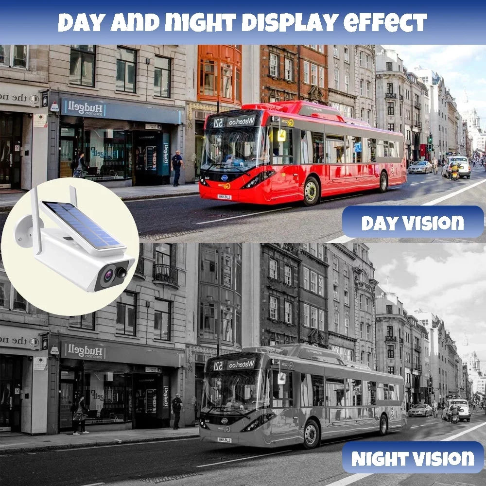 Outdoor, Cameras Night Talk, DFITO PIR Camera Wireless Panel, Vision,Waterproof, Security with Detection, Security Outdoor White Solar Solar 2-Way