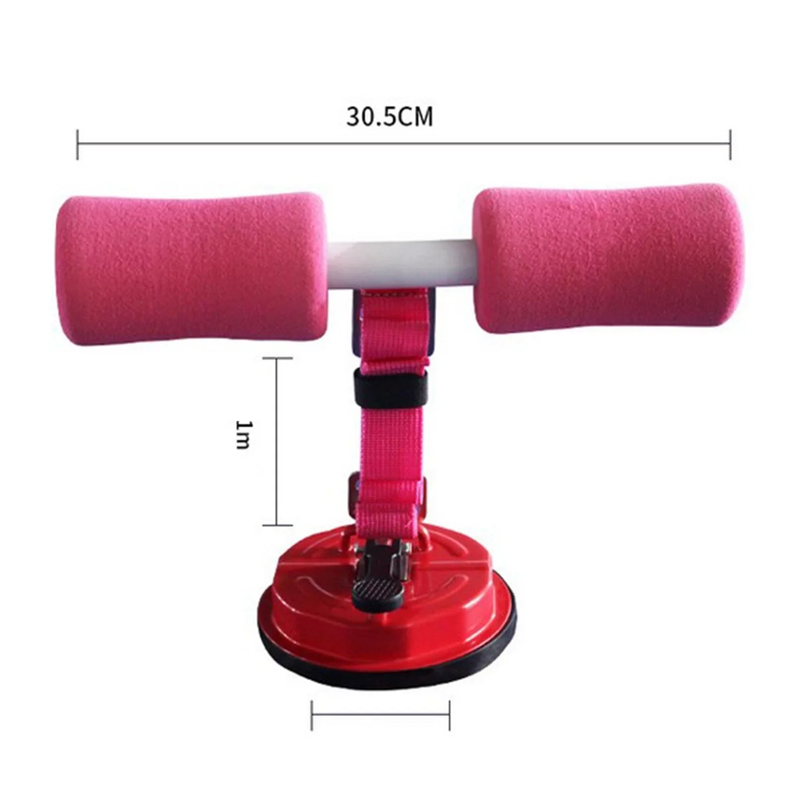 Suction Floor Belt Up Exercise Bar Stand pink with Abs Thigh Sit