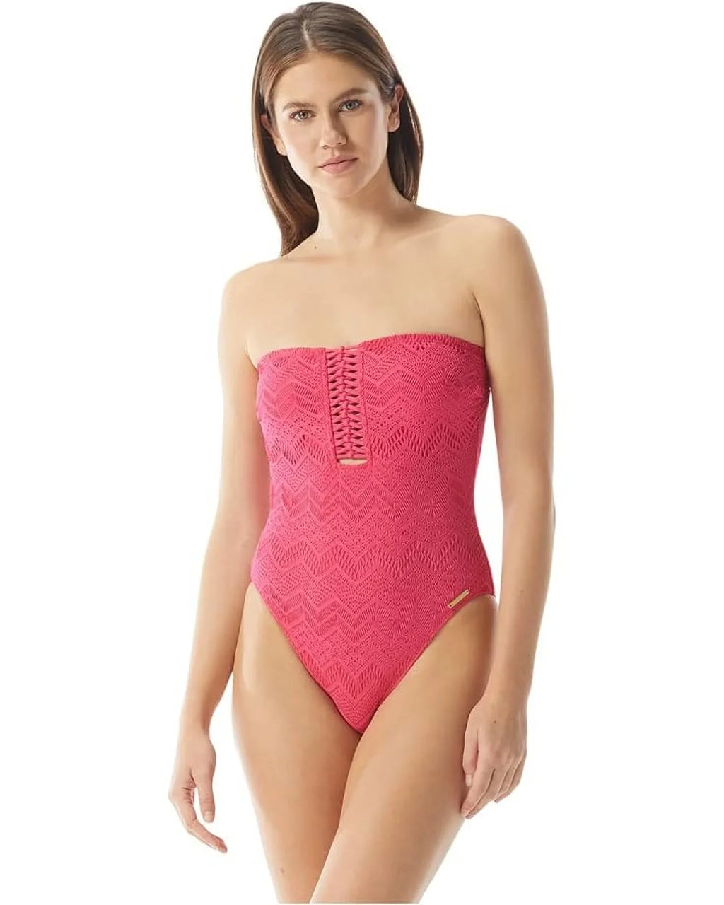 DRAGON Bandeau Crochet One-Piece US 6 Swimsuit, Vince Camuto FRUIT