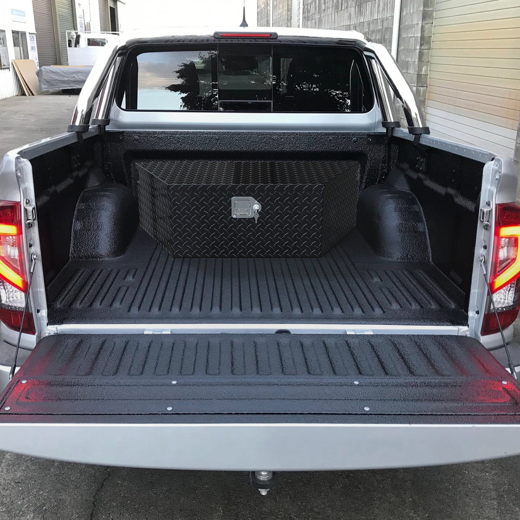 Keys, Trailer Tongue Trailer, 39 Box Inch Bed, Diamond for Organizer TUFFIOM Storage Toolbox Pickup Truck Aluminum RV, Plate with Black Tool Truck ATV, & Lock