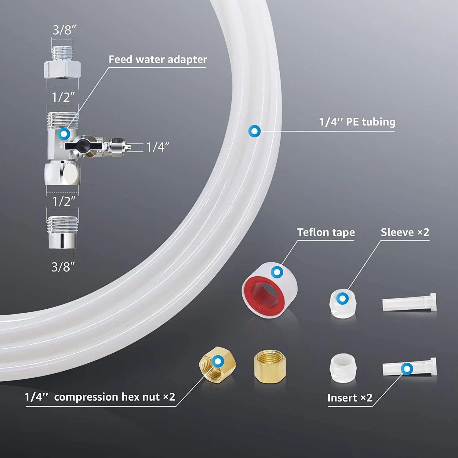 to Under ?????? ?????????? KITA Line ???????????????????????? Series, Connection Kit System Sink Connect Filtration WD-10/15/17UA Waterdrop & Water Water for
