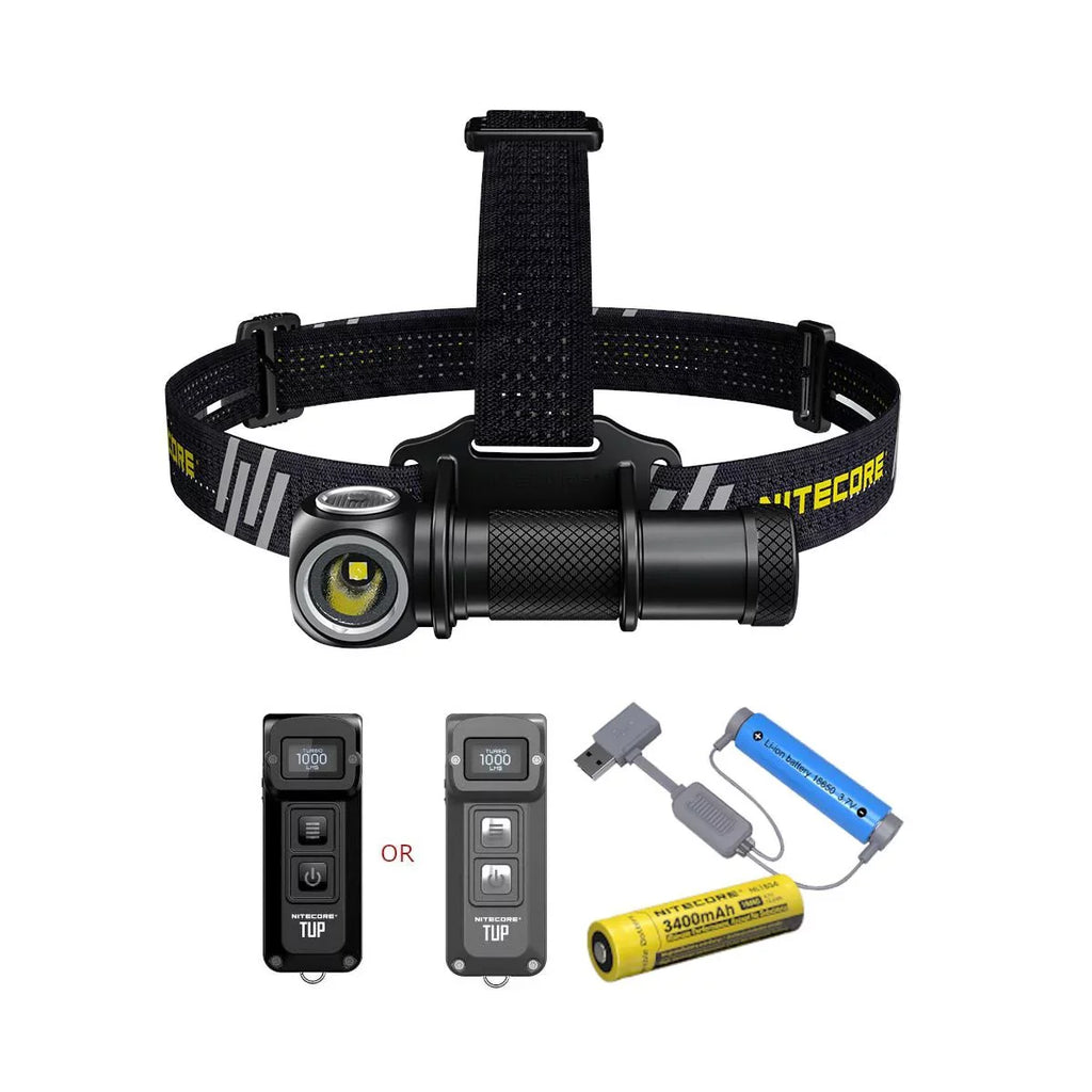 Magnetic Emitter Light(Black Headlamp-(5700K, Dual Pocket Charger Gray)and or 1xNL1834 Battery,TUP White)with Value Eco-Sensa A1 Intelligent White)-(3000K, Warm Bundle: UT32 Cool Nitecore Rechargeable