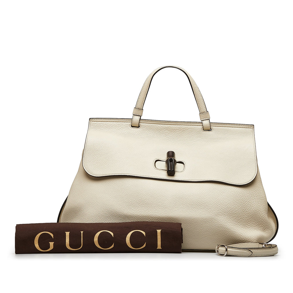 Gucci Satchel Pre-Owned Leather Brown (Good) Calf Authenticated Unisex Bamboo Daily