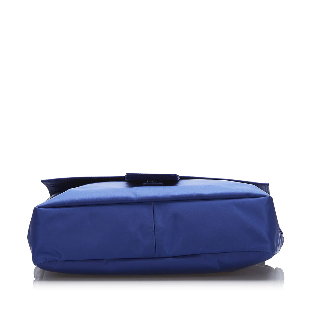 Bag Pre-Owned Lock Crossbody Blue FF Authenticated Unisex Nylon Crossbody (Good) Fendi Fabric