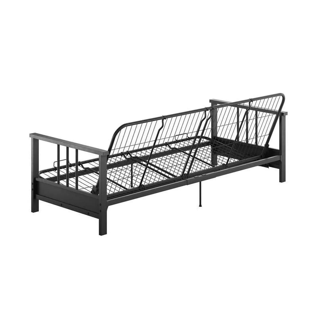 Thermobonded 6" Full Black DHP Metal Microfiber with Tallie Arm Futon Mattress