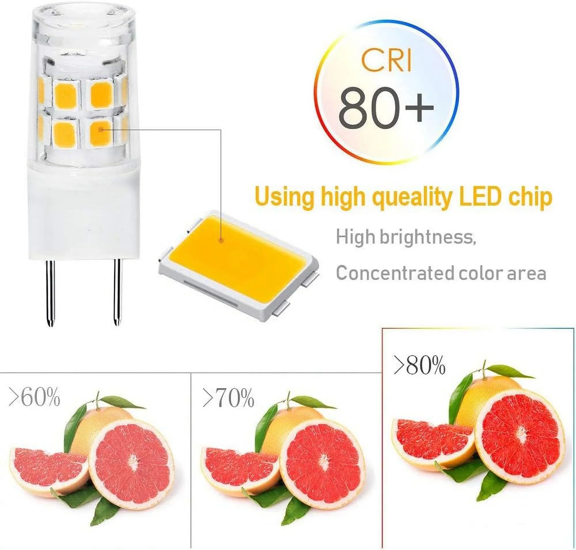 Bi-pin LED Replacement Under Warm Bulb for Lighting.Pack 2.5 Kitchen Watts of Halogen 20W 3000K Base G8 LED Base Type Bulb Light ETHT G8 White JCD Xenon Counter 120V 10(G8 - 10PCS) Warm ETHT White