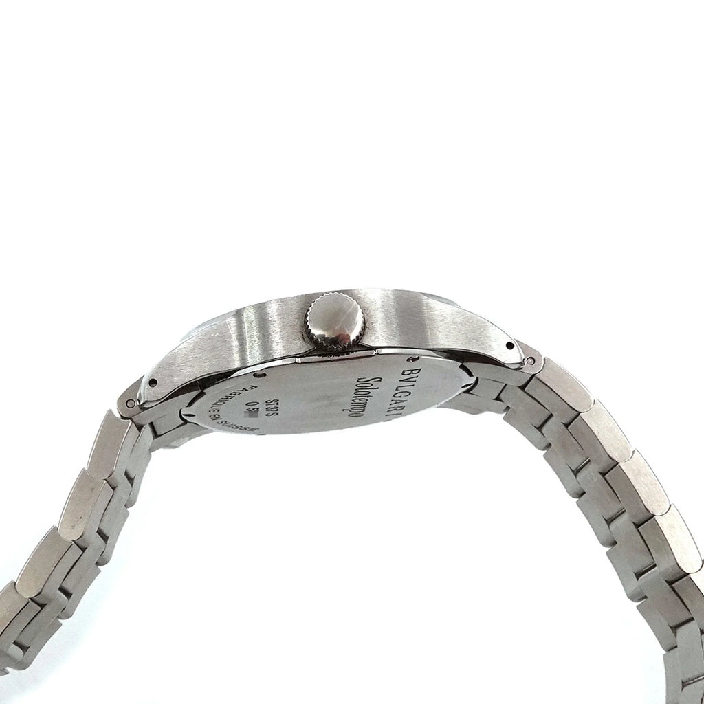 Pre-Owned Dial Quartz Bulgari Men's Black Watch Solotempo ST37S BVLGARI (Good)
