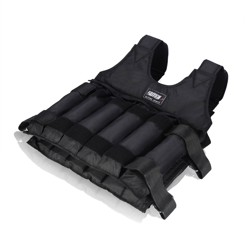 with 12pcs Boxing Vest Pouches Fitness Weight Vest Workout Training Weighted Exercise Jacket 50KG/110lbs Adjustable