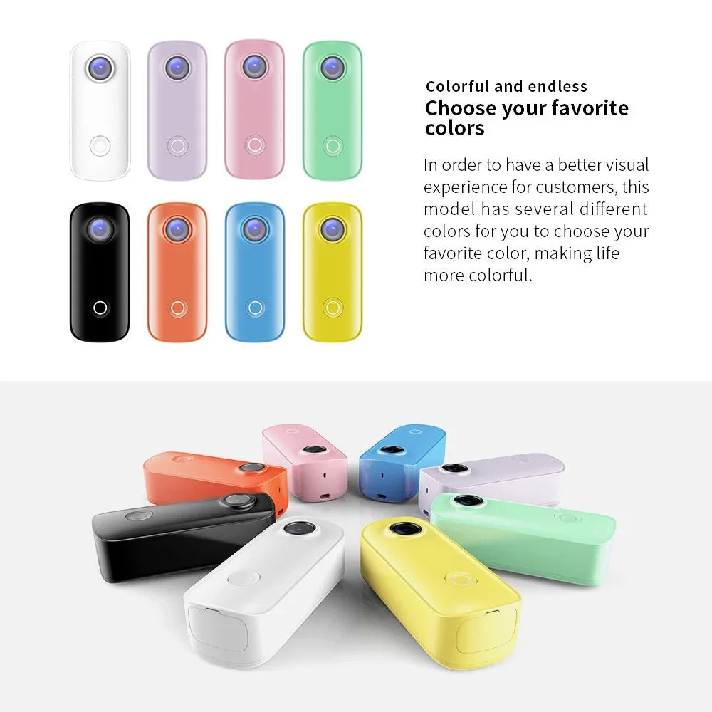 C100 SJCAM Camera Case Action 1080P/30fps Back WiFi Waterproof Digital with Camera Video APP Built-in Magnetic Lanyard Mini Clip Body Connection Battery Sharing 30M Waterproof