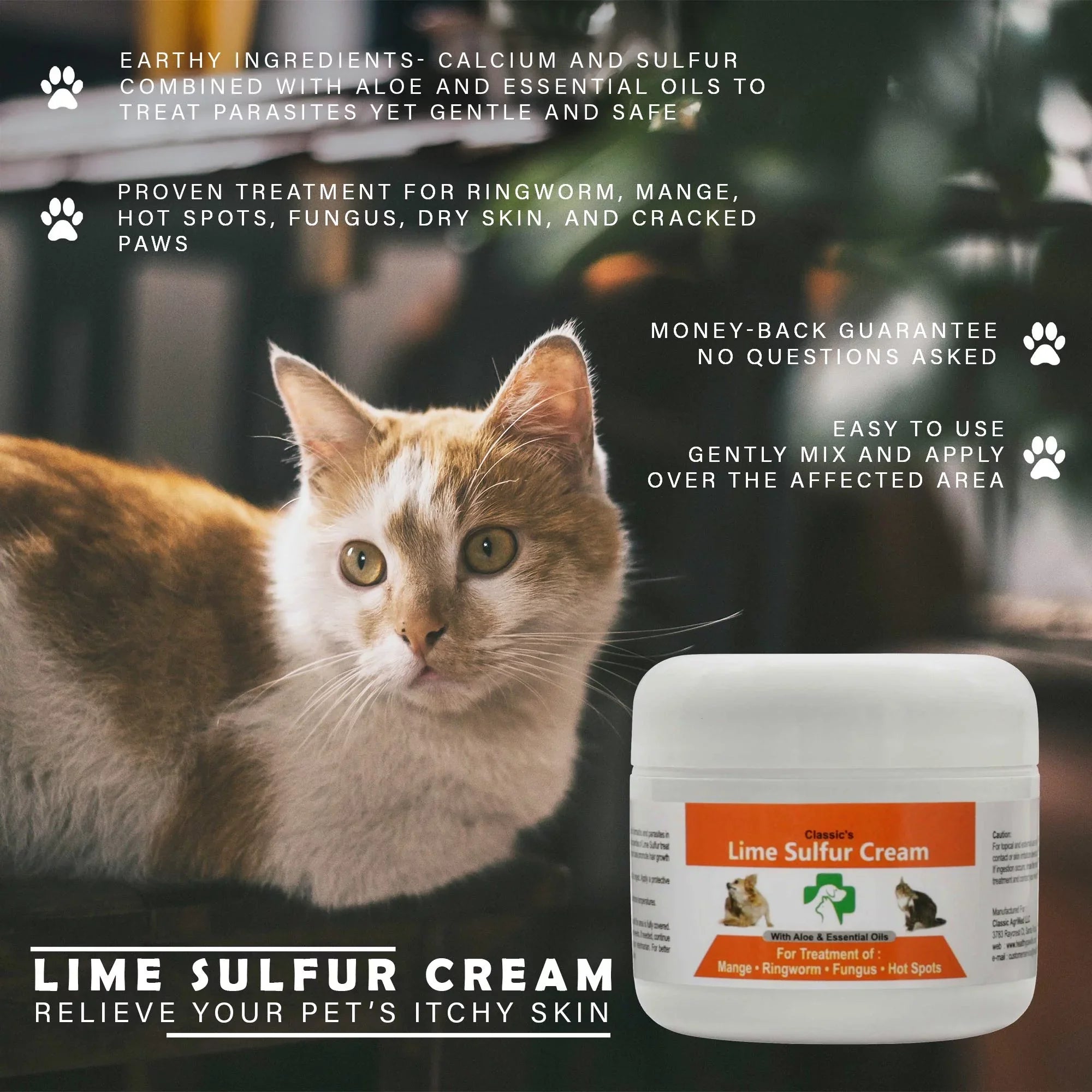 Lime - Puppy, Sulfur 2 Pet Skin Paw x Skin oz - Healthy Care x (2 Safe Jars) (2 Dip Ointment Ointment - oz x (2 Pet oz 2) for Kitten, Cat, Dry for Horse 2) and Itchy Cream Life Dog,