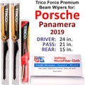 2019 Turismo Wiper 3) Beam Turbo Performance (Set of w/Rear Sport Panamera Porsche Wipers