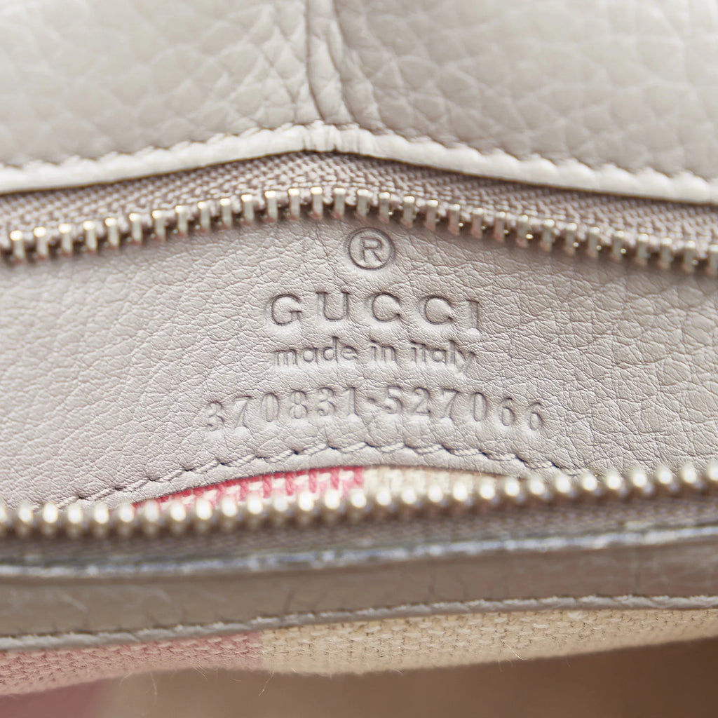 Bamboo Satchel Gray Leather Authenticated (Good) Daily Pre-Owned Medium Calf Unisex Gucci