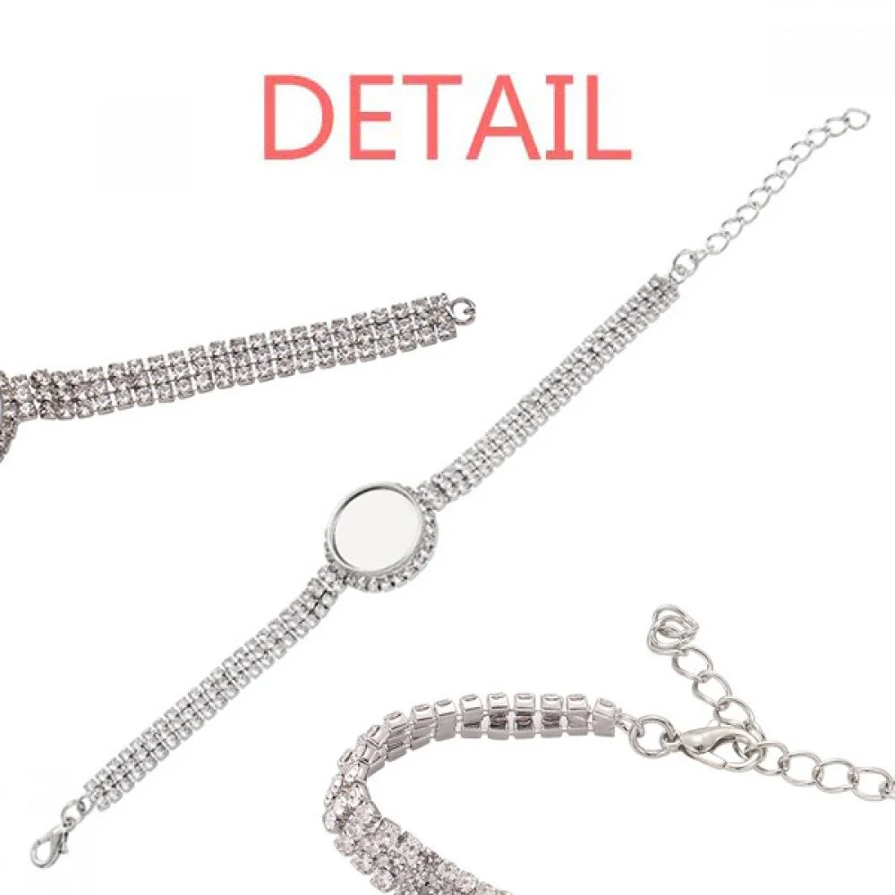 Tennis Deep Pattern Outline Cars Anklet Bracelet Jewelry Classic Chain Diamond Red