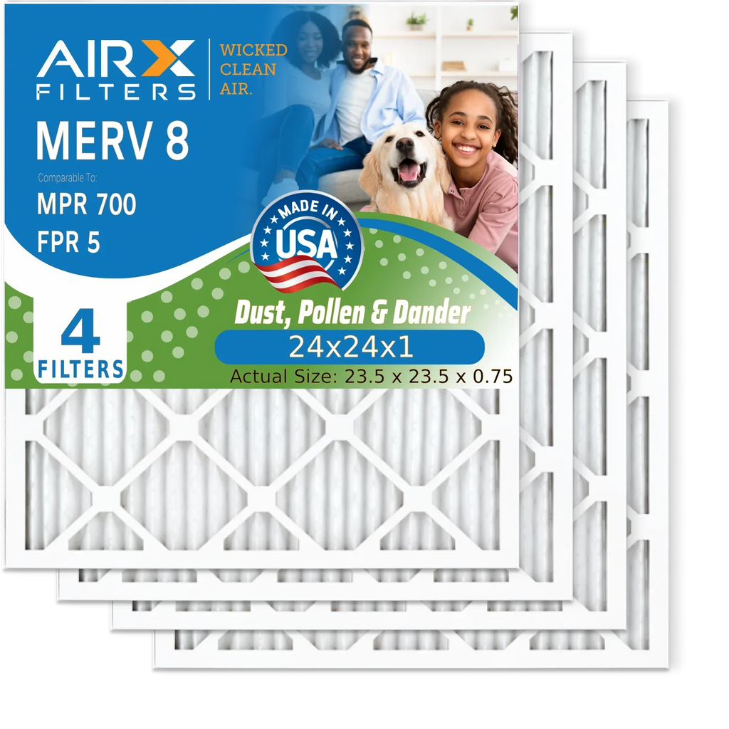 MERV Air to Filter USA Filter Filters 24x24x1 4 Made AIR. Comparable HVAC MPR Pleated & Pack 5 24x24x1 Electrostatic Air WICKED Premium AIRX Furnace 8 FILTERS 700 by AC Conditioner CLEAN FPR