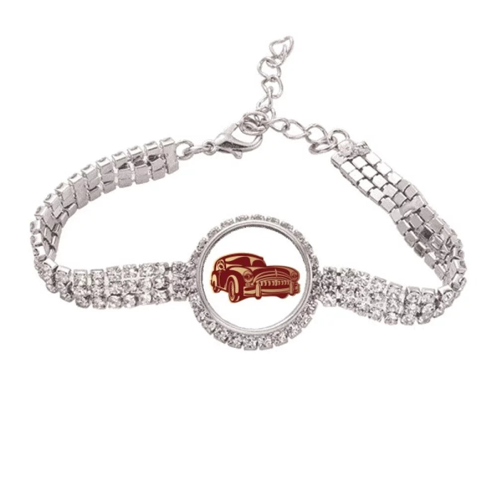 Tennis Deep Pattern Outline Cars Anklet Bracelet Jewelry Classic Chain Diamond Red