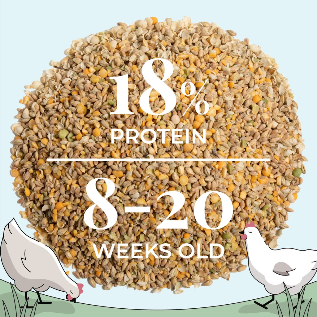 Protein | Soy-Free, Mile Organic, Organic Non-GMO, Chicken 18% Grown | US Chicken Four Grains, | Corn-Free, Grain Feed Whole Certified 100% Non-Medicated Food Grower | Certified 46 lbs. |