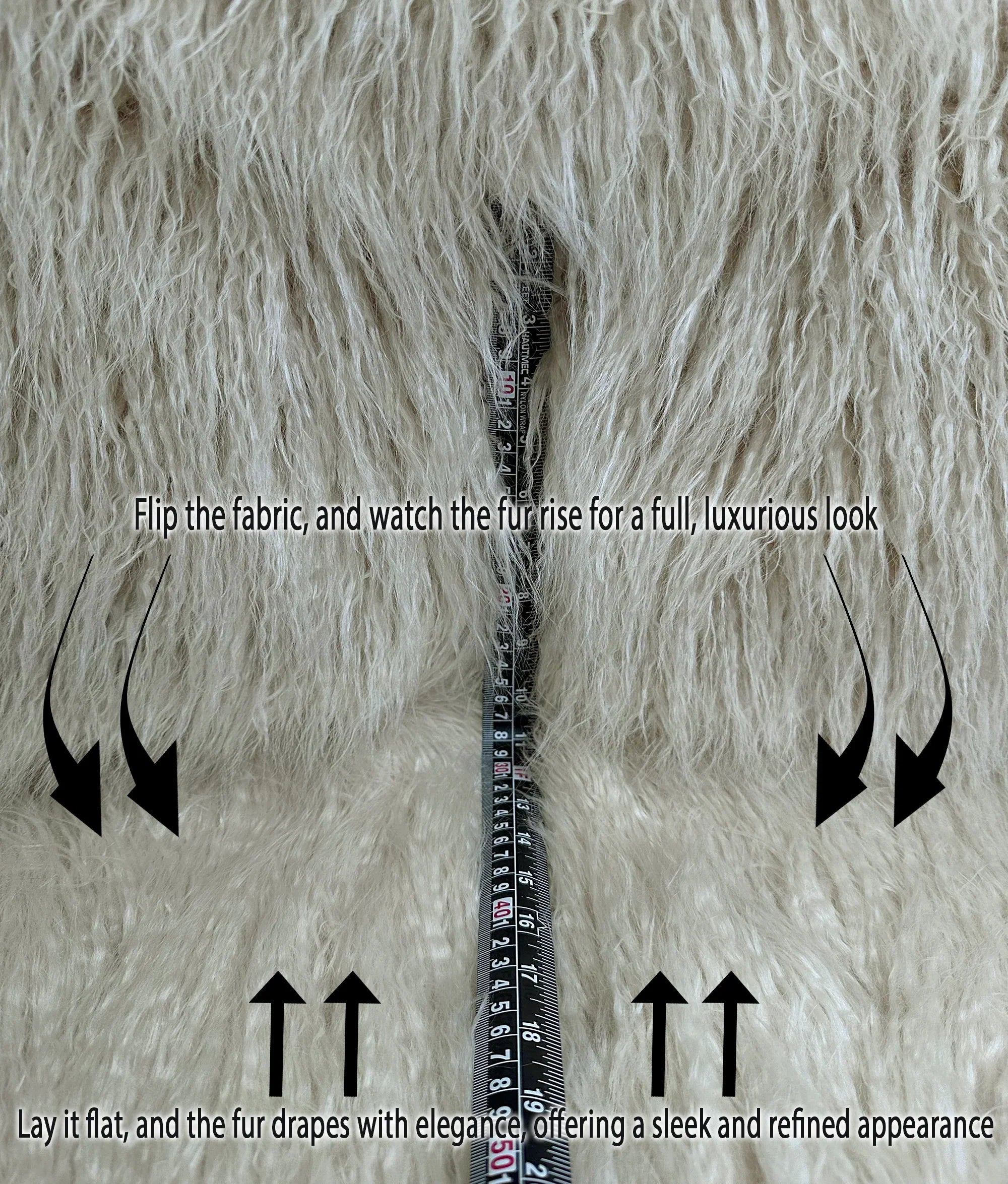 Yard Sewing CURLY FUR LONG Sold (Latte by 3.5" Cream) 2.3oz 58" / Craft, Wide Per Yard Cosplay Faux Continuous Fake Pile Fire Japanese Yarn Retardant Yak