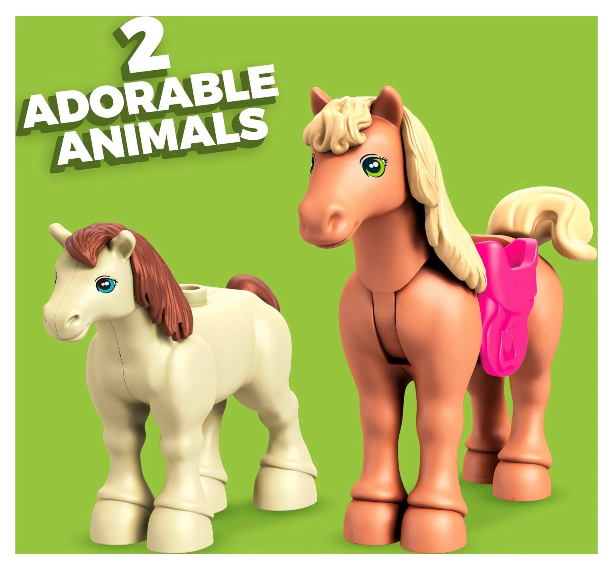 MEGA Building Toy Horses Micro-Doll Barbie and 1 Pieces) Kit (73 with Jumping Horse
