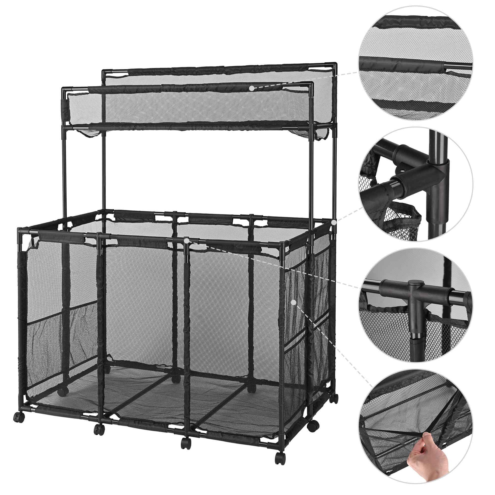 Storage Bin Essentials Pool Organize Blue - Pool Mesh with Cart Wheels - 10