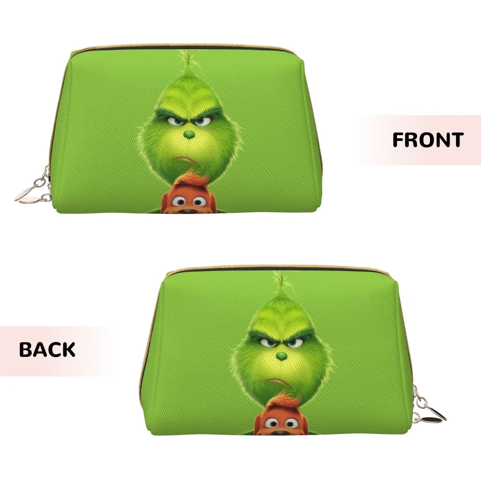 Portable Purse Organizer Toiletry Bag Bag Storage Makeup Pouch Animated Leather Travel Cosmetic Gift Grinch