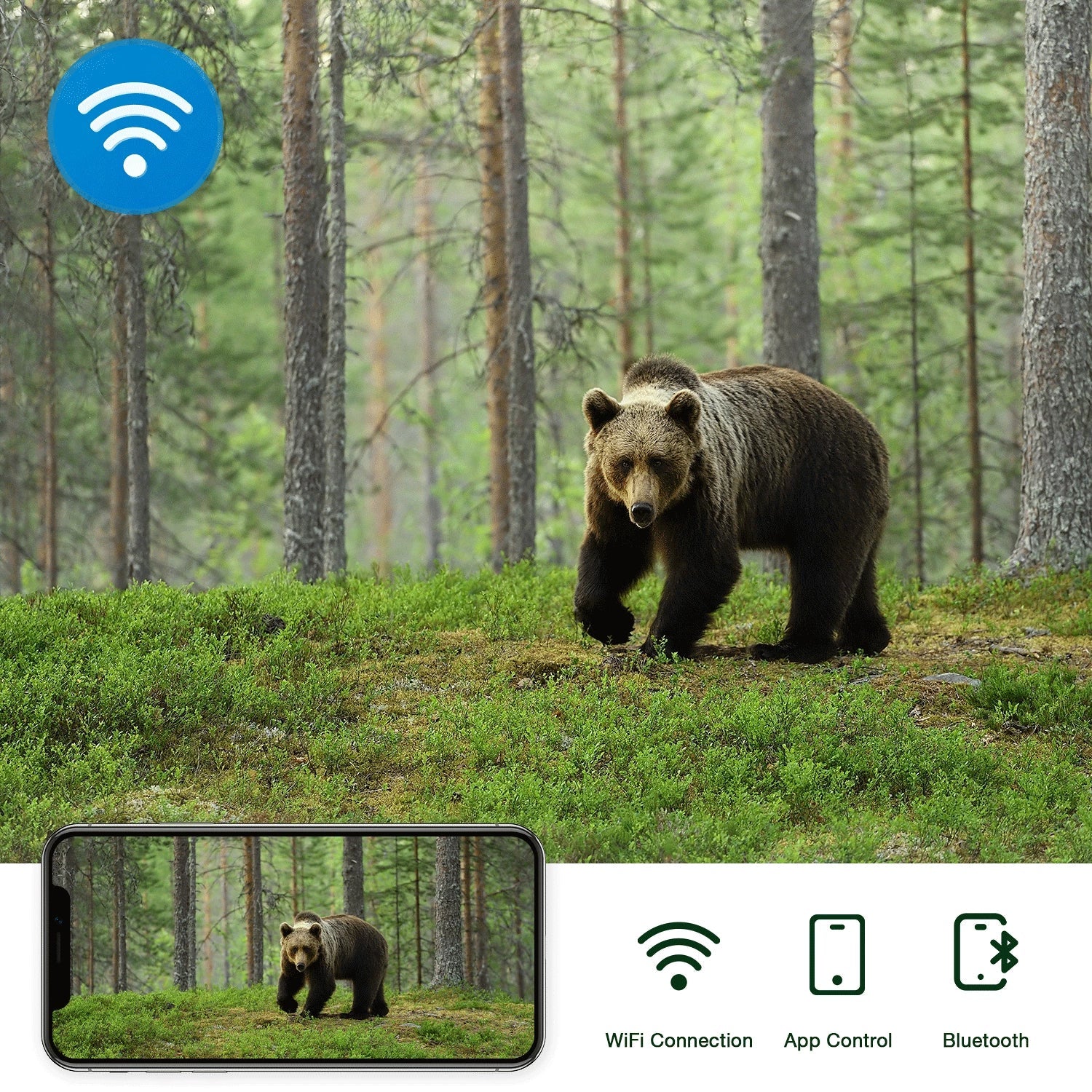 Night Trail 30fps Activated CAMPARK with Sensor Waterproof Camera 3 4K Monitoring Motion IP66 Angle Wildlife 120¡ã Deer PIR for 42MP Bluetooth WiFi Camera Trail Cam Hunting Wide Native Vision Game