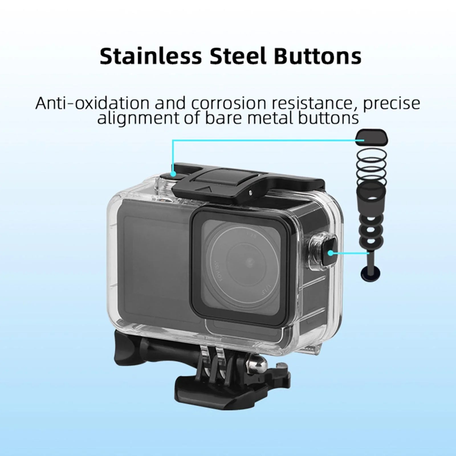 4 PC Stainless DJI Transparent Case Diving Action Waterproof Steel for 3 Case Camera