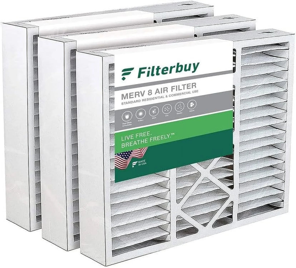 (3-Pack) MERV 8 Air X0585 for HVAC 20x20x5 Filterbuy Furnace Filters and Lennox Pleated FC100A1011 Honeywell AC