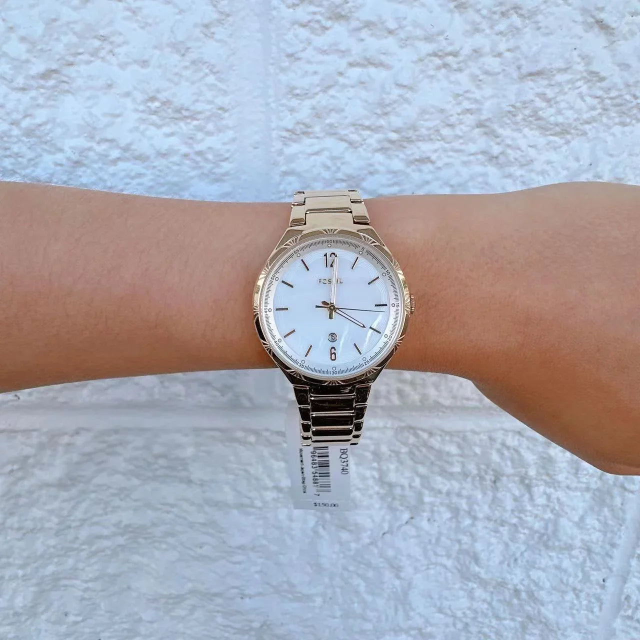 Fossil Three-Hand Ashtyn Steel Stainless Date Watch BQ3740 Gold-Tone