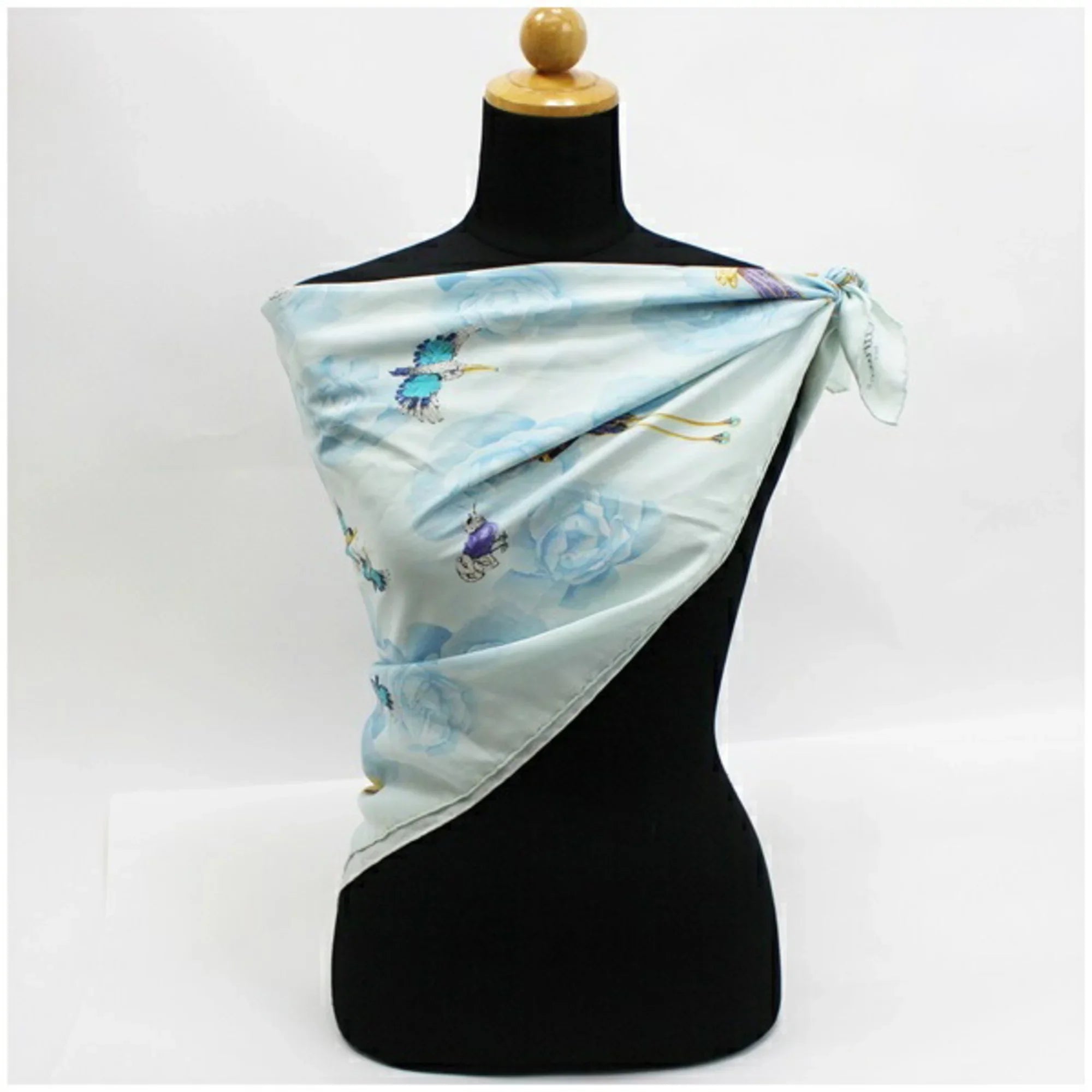 Pre-Owned pattern | bird Cartier (Good) scarf muffler Ladies silk