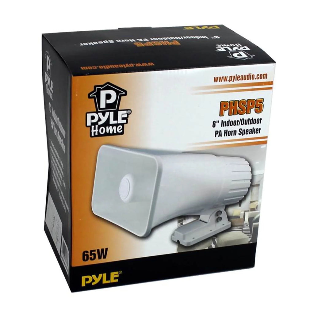 65 Pack) Ohms and Indoor Watts PA Outdoor 8" 8 Speaker, Pyle Horn White (4