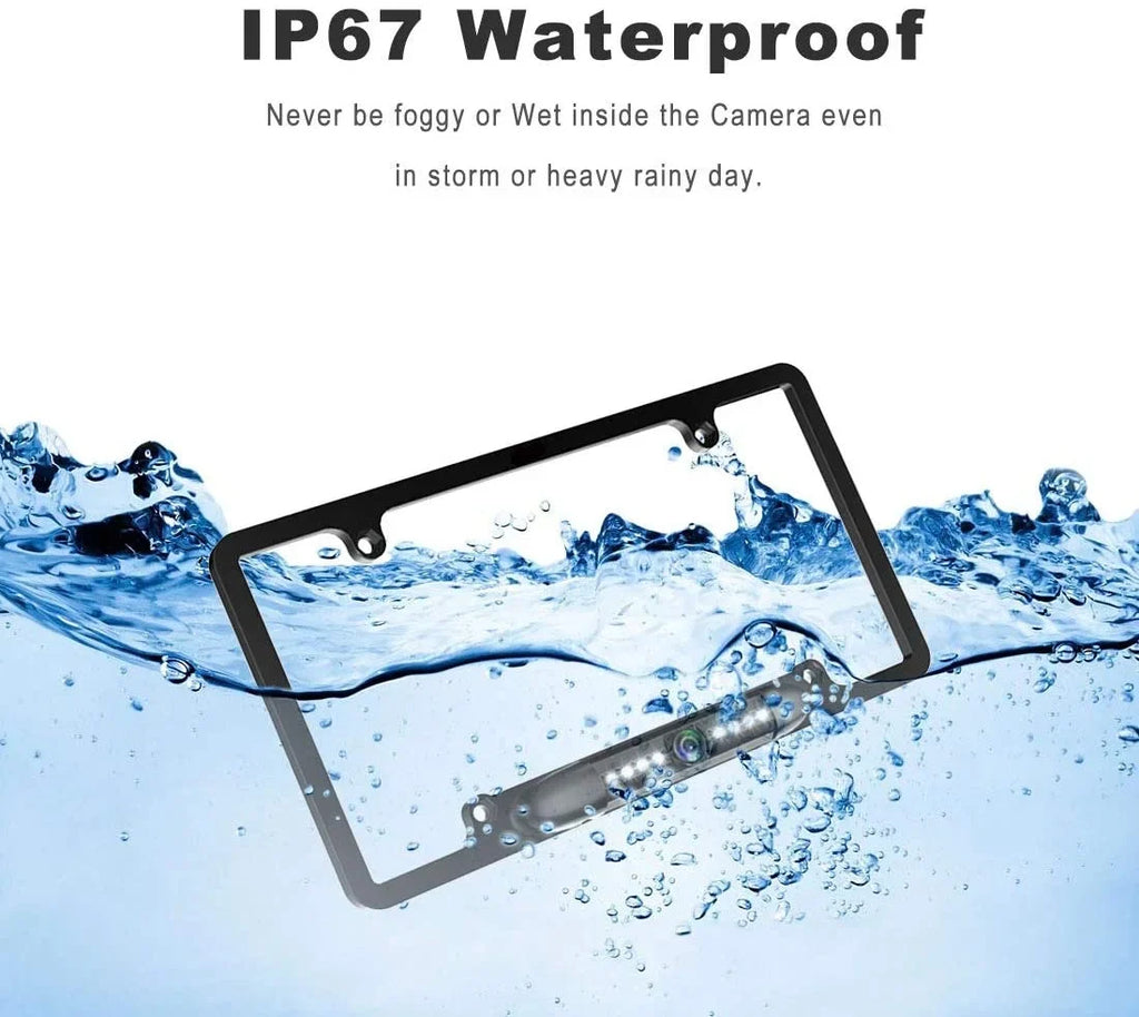 Night Waterproof Camera View 8 LED Universal Absolute CAM2100S Car Reversing Angle Camera, Rear Plate License Backup HD Chrome Viewing Vision 170¡ã License Sensitive Bright Plate High Camera